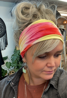 Craft Junkies Headband headband Craft Junkies scrunch coral/yellow tie dye 