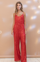 Sequence Jumpsuit  Blue B red sequin small 