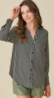 Becca Shirt  mustard seed small black/ivory 